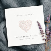 Minimale Donkerroze Bloemhart Bruidsdouche Servet