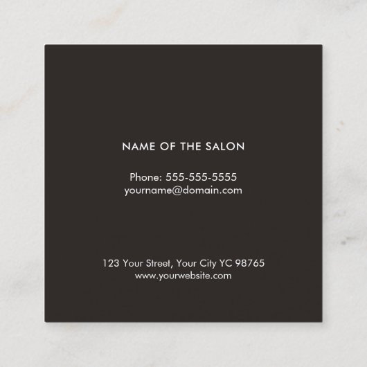Minimale donkerroze schaar Haarstylist Vierkante Visitekaartje (Achterkant)