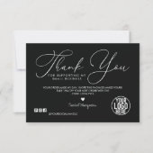 Minimale donkerzwart witscript: bedankt (Voorkant)