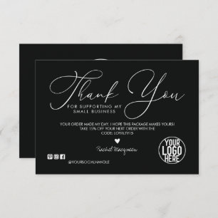 Minimale donkerzwart witscript: bedankt