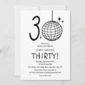 Minimale Doodle 30e Disco Bal Verjaardag  Kaart (Voorkant)