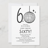 Minimale Doodle 60ste Disco Bal Verjaardag Kaart (Voorkant)