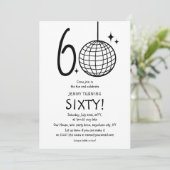 Minimale Doodle 60ste Disco Bal Verjaardag Kaart (Staand voorkant)