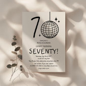 Minimale Doodle 70e Disco Ball Verjaardag Kaart