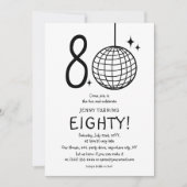 Minimale Doodle 80ste Disco Bal Verjaardag Kaart (Voorkant)