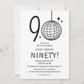 Minimale Doodle 90ste Disco Bal Verjaardag  Kaart (Voorkant)