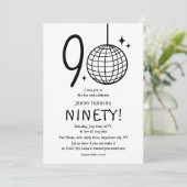 Minimale Doodle 90ste Disco Bal Verjaardag  Kaart (Staand voorkant)
