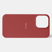Minimale douanenaam monogram granaat rood iPhone hoesje (Achterkant horizontaal)