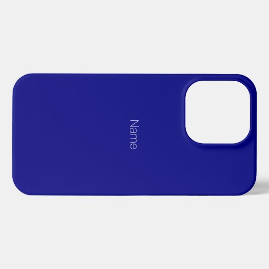 Minimale douanenaam monogram kobalt blauw iPhone hoesje (Achterkant horizontaal)