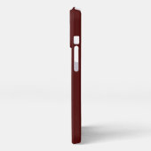 Minimale douanenaam monogram oxblood bordeaux iPhone hoesje (Linkerkant)
