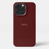 Minimale douanenaam monogram oxblood bordeaux iPhone hoesje (Achterkant)