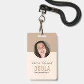 Minimale Doula Identiteitsfotografie Ontwerp in Za Badge (Voorzijde met lanyard)