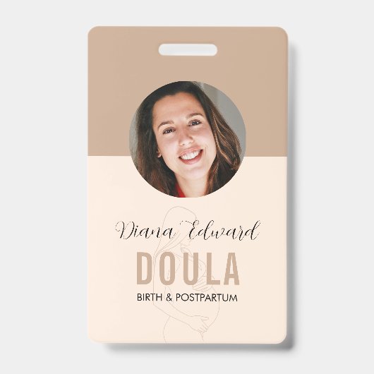 Minimale Doula Identiteitsfotografie Ontwerp in Za Badge (Voorzijde)