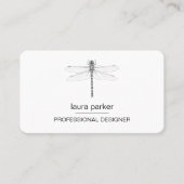 Minimale Dragonfly Professional Black en White Visitekaartje (Voorkant)