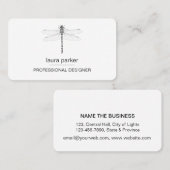 Minimale Dragonfly Professional Black en White Visitekaartje (Voorkant / Achterkant)