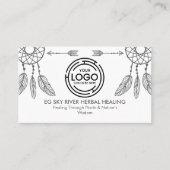 Minimale Dream-catchers, Veren, Pijlen Wellness Visitekaartje (Voorkant)