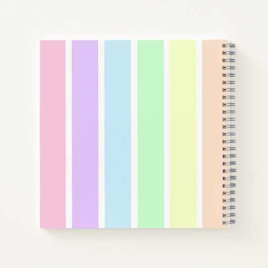 Minimale driekleurige meerkleurige regenboog notitieboek (Achterkant)