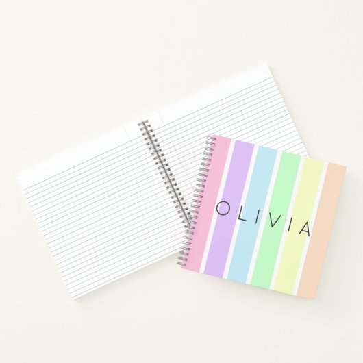 Minimale driekleurige meerkleurige regenboog notitieboek (Binnen)