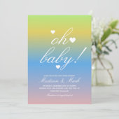 Minimale drijvende harten Baby shower gradiënt Kaart (Staand voorkant)