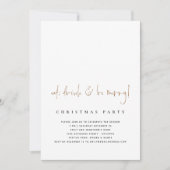 Minimale Drink met Eat zijn prettige kerstfeestdag Kaart (Voorkant)