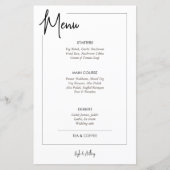 Minimale drinken voor zwart-wit trouwmenu (Voorkant)