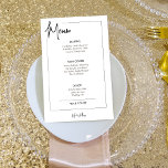Minimale drinken voor zwart-wit trouwmenu<br><div class="desc">Minimalistisch zwart-wit trouwmenu en bar drink sjabloon.</div>