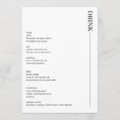 Minimale Drinken voor zwart-witbruiloft 5 x 7 Menu (Voorkant)