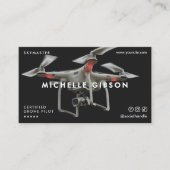 Minimale drone-operator UAV-professional donkergri Visitekaartje (Voorkant)