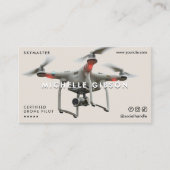 Minimale dronepiloot UAV-operator beige zand Visitekaartje (Voorkant)