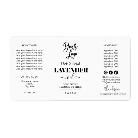 Minimale Dropper Fles Etiket Logo (Voorkant)