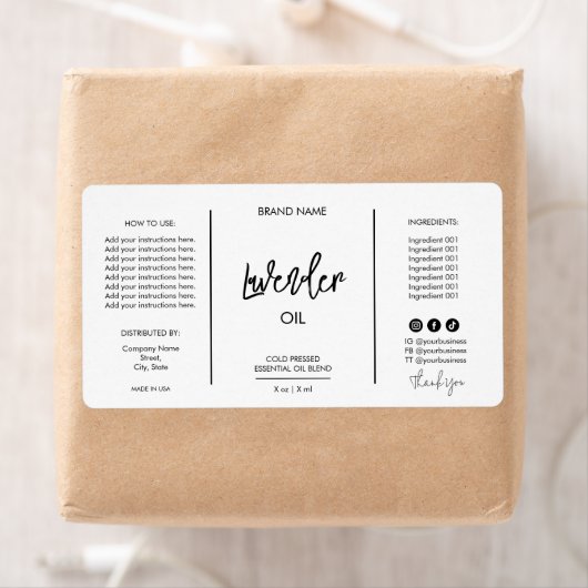 Minimale Dropper Fles Productlabels Etiket (Insitu)