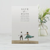 Minimale dubbelzijdige foto bruiloft Bewaar de dat Kaart (Staand voorkant)