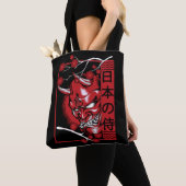 Minimale duivelkunst van de Japanse demon Tote Bag (Dichtbij)