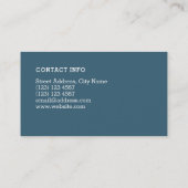 Minimale duo-toon elegant blauw wit visitekaartje (Achterkant)