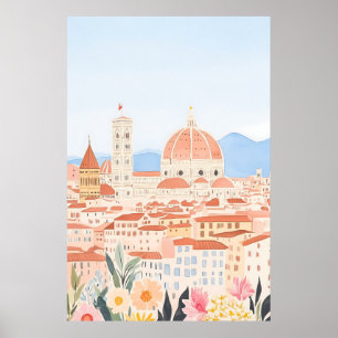 Minimale Duomo Italië Florence Art Print