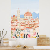 Minimale Duomo Italië Florence Art Print (Keuken)