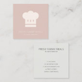Minimale Dusky Blush Roos Roze Chef Pet Catering Vierkante Visitekaartje (Voorkant / Achterkant)