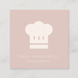 Minimale Dusky Blush Roos Roze Chef Pet Catering Vierkante Visitekaartje