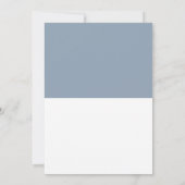Minimale Dusty Blue en White Photo Save the Date (Achterkant)