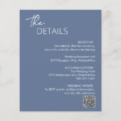 Minimale Dusty Blue Modern Budget Wedding Uitnodig (Achterkant)