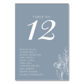Minimale Dusty Blue Modern Classic Weddennames Kaart (Achterkant)