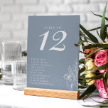 Minimale Dusty Blue Modern Classic Weddennames Kaart<br><div class="desc">Minimalistisch Dusty Blue Modern Classic Wedding Names Table Number.</div>