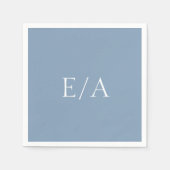 Minimale Dusty Blue Monogram Eenvoudig Elegant Huw Servet (Voorkant)