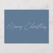 Minimale Dusty Blue Script Name Merry Kerstmis Briefkaart (Voorkant)