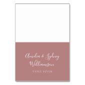 Minimale Dusty Roos Script Custom Name Place Card Kaart (Voorkant)