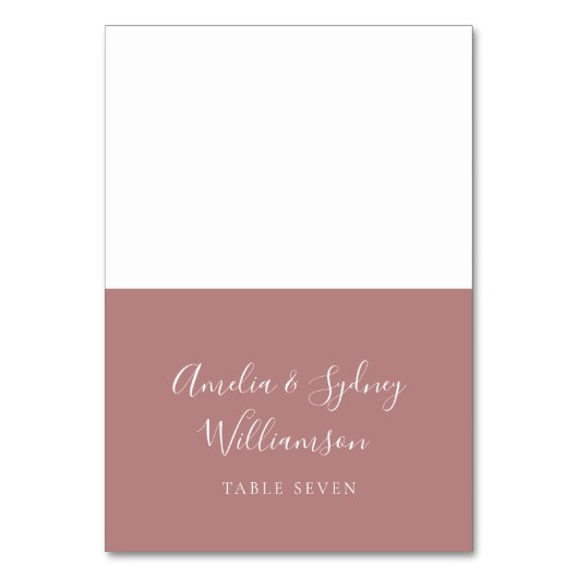 Minimale Dusty Roos Script Custom Name Place Card Kaart (Voorkant)