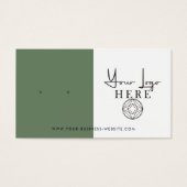 Minimale Earth Green White Logo Earring Display Visitekaartje (Voorkant)