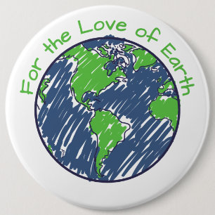 Minimale Eco Voor de Liefde van Aardedag Cadeau Ronde Button 6,0 Cm