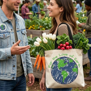 Minimale Eco Voor de Liefde van Aardedag Cadeau Tote Bag
