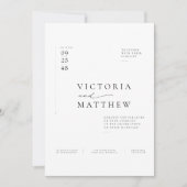 Minimale Editoriale QR-code Huwelijksuitnodiging m Kaart (Voorkant)